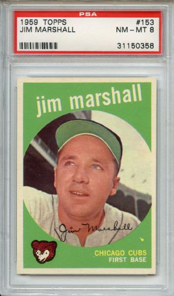 1959 Topps 153 Jim Marshall PSA NM-MT 8