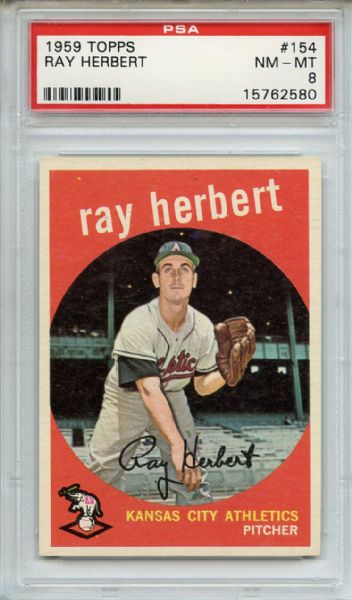 1959 Topps 154 Ray Herbert PSA NM-MT 8
