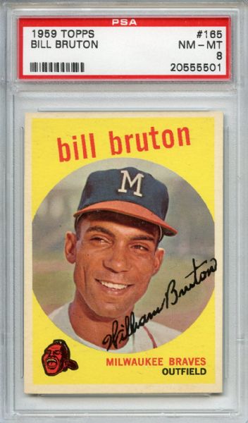 1959 Topps 165 Bill Bruton PSA NM-MT 8