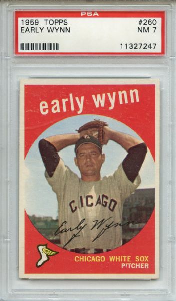 1959 Topps 260 Early Wynn Gray Back PSA NM 7
