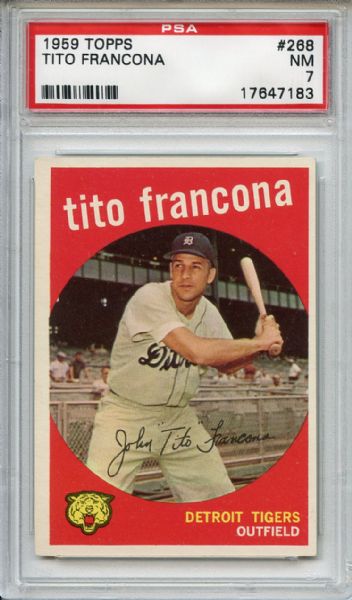 1959 Topps 268 Tito Francona Gray Back PSA NM 7