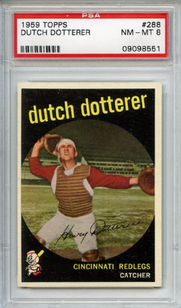1959 Topps 288 Dutch Dotterer PSA NM-MT 8