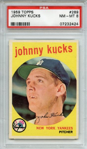1959 Topps 289 Johnny Kucks PSA NM-MT 8