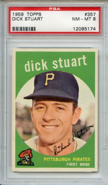 1959 Topps 357 Dick Stuart PSA NM-MT 8