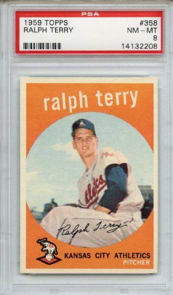 1959 Topps 358 Ralph Terry PSA NM-MT 8