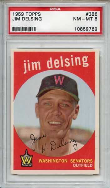 1959 Topps 386 Jim Delsing PSA NM-MT 8