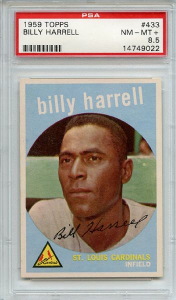 1959 Topps 433 Billy Harrell PSA NM-MT+ 8.5