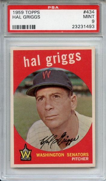 1959 Topps 434 Hal Griggs PSA MINT 9