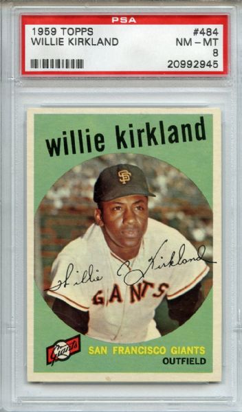 1959 Topps 484 Willie Kirkland PSA NM-MT 8