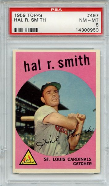 1959 Topps 497 Hal R Smith PSA NM-MT 8