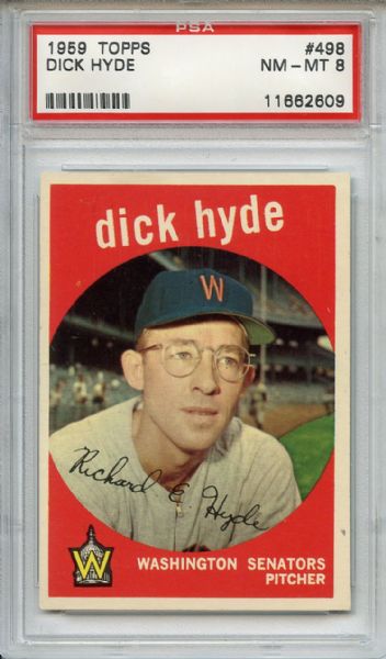 1959 Topps 498 Dick Hyde PSA NM-MT 8