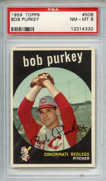 1959 Topps 506 Bob Purkey PSA NM-MT 8