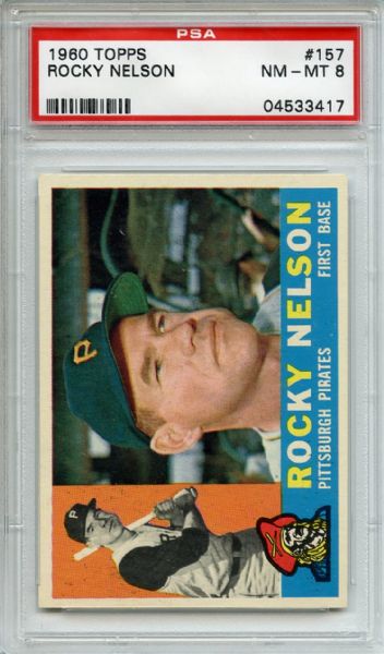 1960 Topps 157 Rocky Nelson PSA NM-MT 8