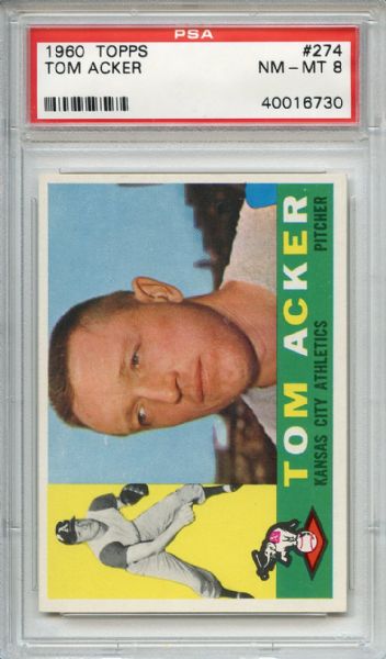 1960 Topps 274 Tom Acker PSA NM-MT 8