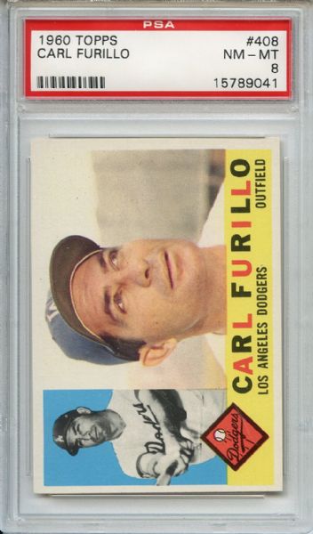 1960 Topps 408 Carl Furillo PSA NM-MT 8