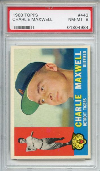 1960 Topps 443 Charlie Maxwell PSA NM-MT 8
