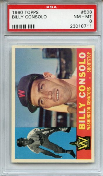 1960 Topps 508 Billy Consolo PSA NM-MT 8