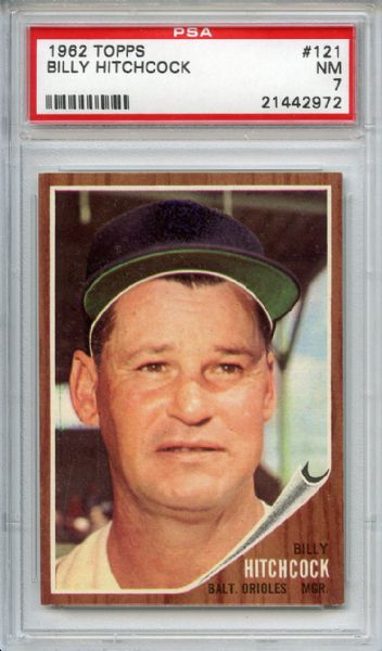 1962 Topps 121 Billy Hitchcock PSA NM 7
