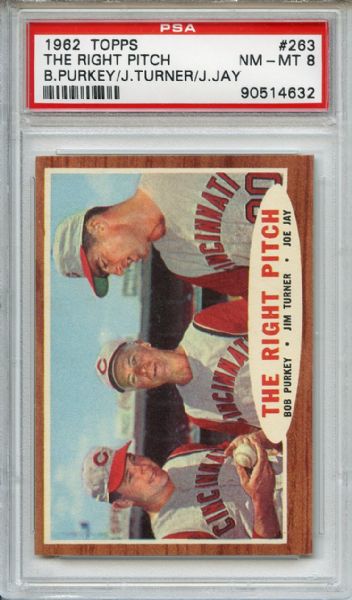 1962 Topps 263 The Right Pitch PSA NM-MT 8