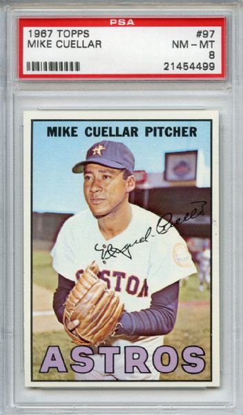 1967 Topps 97 Mike Cuellar PSA NM-MT 8