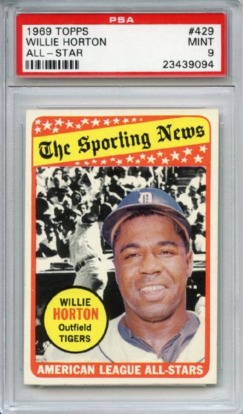 1969 Topps 429 Willie Horton All Star PSA MINT 9