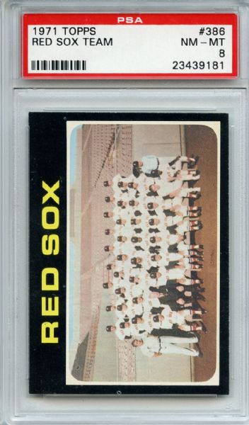 1971 Topps 386 Boston Red Sox Team PSA NM-MT 8