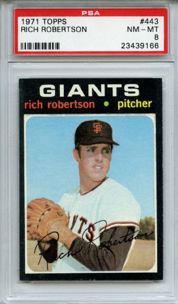 1971 Topps 443 Rich Robertson PSA NM-MT 8
