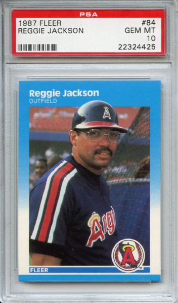 1987 Fleer 84 Reggie Jackson PSA GEM MT 10