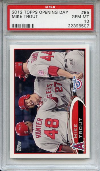 2012 Topps Opening Day 85 Mike Trout PSA GEM MT 10