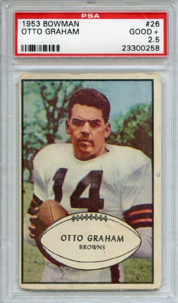 1953 Bowman 26 Otto Graham PSA GOOD+ 2.5