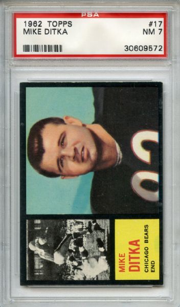 1962 Topps 17 Mike Ditka RC PSA NM 7