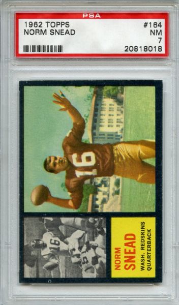 1962 Topps 164 Norm Snead PSA NM 7