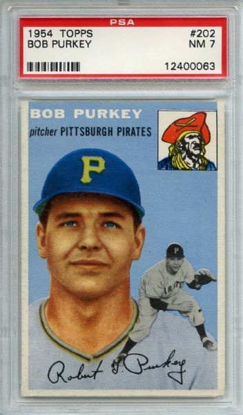 1954 Topps 202 Bob Purkey PSA NM 7