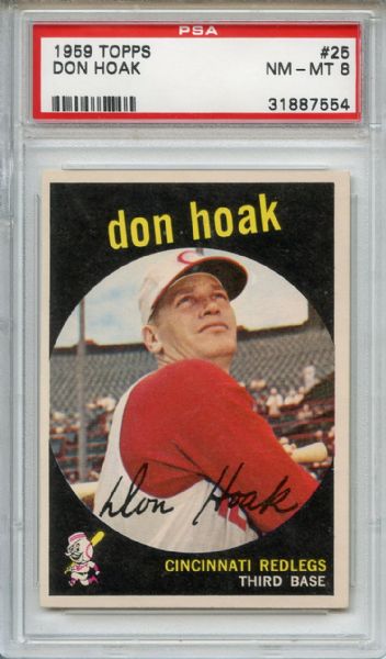 1959 Topps 25 Don Hoak PSA NM-MT 8