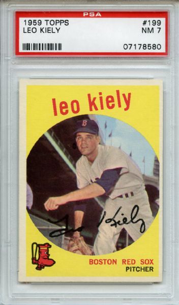 1959 Topps 199 Leo Kiely Gray Back PSA NM 7