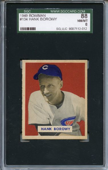 1949 Bowman 134 Hank Borowy SGC NM/MT 88 / 8