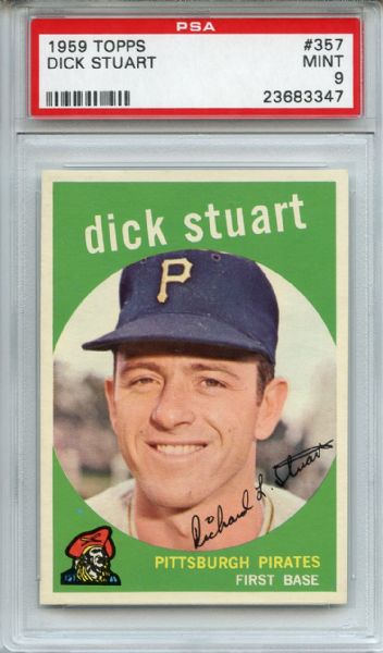 1959 Topps 357 Dick Stuart PSA MINT 9