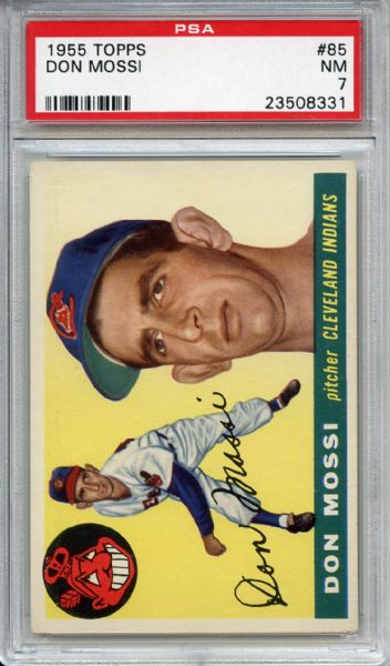 1955 Topps 85 Don Mossi PSA NM 7