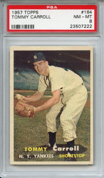 1957 Topps 164 Tommy Carroll PSA NM-MT 8