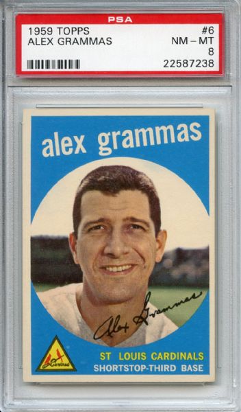 1959 Topps 6 Alex Grammas PSA NM-MT 8