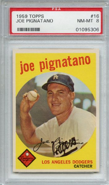 1959 Topps 16 Joe Pignatano PSA NM-MT 8