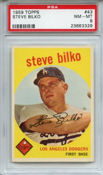 1959 Topps 43 Steve Bilko PSA NM-MT 8