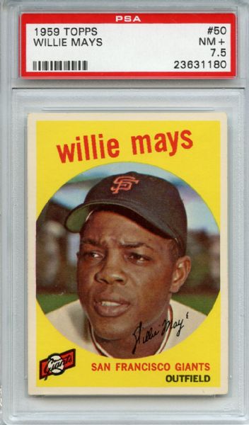 1959 Topps 50 Willie Mays PSA NM+ 7.5