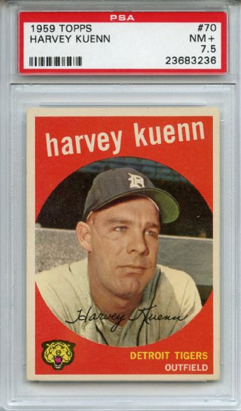 1959 Topps 70 Harvey Kuenn PSA NM+ 7.5