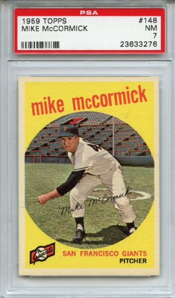 1959 Topps 148 Mike McCormick PSA NM 7