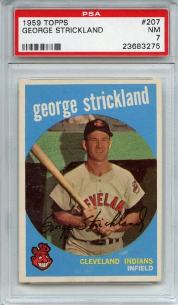 1959 Topps 207 George Strickland White Back PSA NM 7