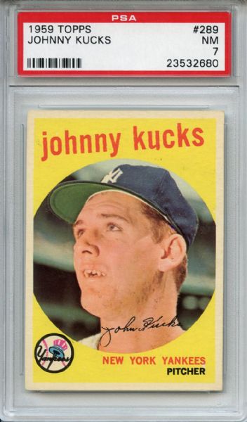 1959 Topps 289 Johnny Kucks PSA NM 7