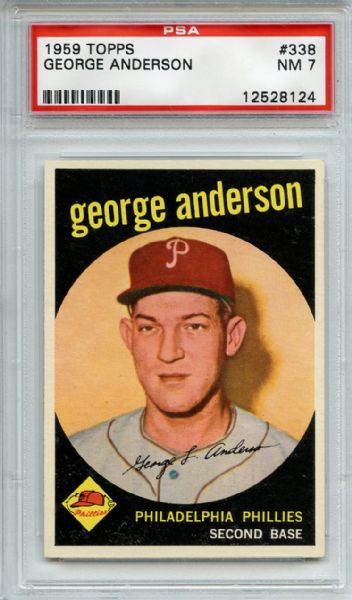 1959 Topps 338 George Sparky Anderson RC PSA NM 7