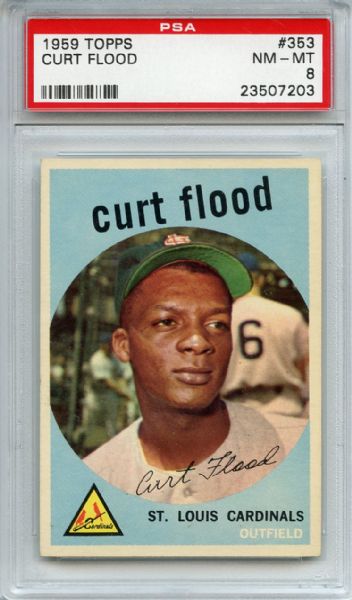 1959 Topps 353 Curt Flood PSA NM-MT 8