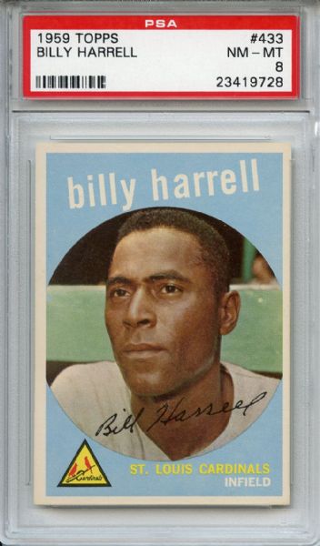 1959 Topps 433 Billy Harrell PSA NM-MT 8